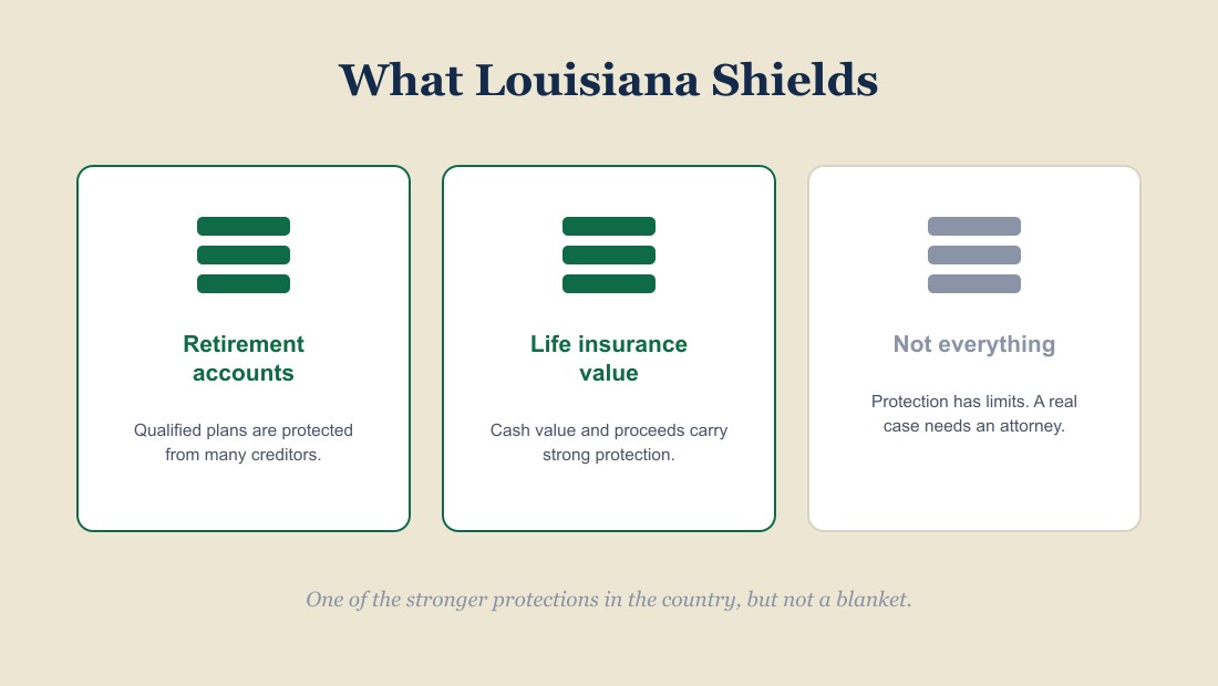 Strong protection in Louisiana, but not a blanket.